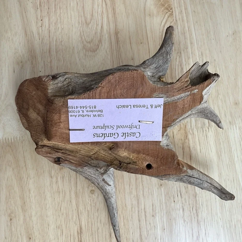 Hand Carved Driftwood Bark Fairy House Door Signed Wall Hanging VTG‎ Leaich 1988